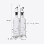 Set de 2 dozatoare pentru otet si ulei, din sticla, 29 x 11 x 6 cm - imagine 7