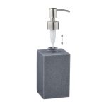 Dispenser sapun lichid, polirasina, cap pompa din inox, gri, 300 ml, 17,5 x 7 x 8 cm - imagine 4