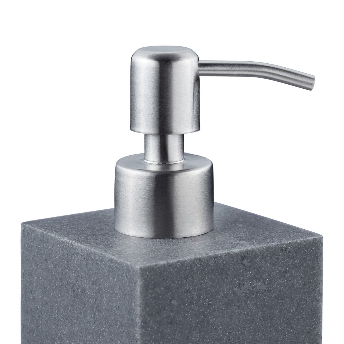 Dispenser sapun lichid, polirasina, cap pompa din inox, gri, 300 ml, 17,5 x 7 x 8 cm - imagine 5