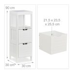 Dulap pentru baie, 2 sertare, MDF, alb, 90 x 30 x 30 cm - imagine 4