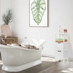 Dulap pentru baie, 2 sertare, MDF, alb, 90 x 30 x 30 cm - imagine 5