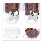 Dozator cereale Relaxdays, 2 recipiente ABS, alb/transparent, 29x15x32 cm - imagine 6