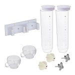 Dozator cereale Relaxdays, 2 recipiente ABS, alb/transparent, 29x15x32 cm - imagine 7