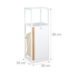 Raft pentru baie cu cos de rufe textil, MDF, 98 x 36 x 30 cm - imagine 4