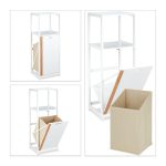 Raft pentru baie cu cos de rufe textil, MDF, 98 x 36 x 30 cm - imagine 8