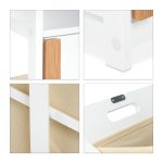 Raft pentru baie cu cos de rufe textil, MDF, 98 x 36 x 30 cm - imagine 9