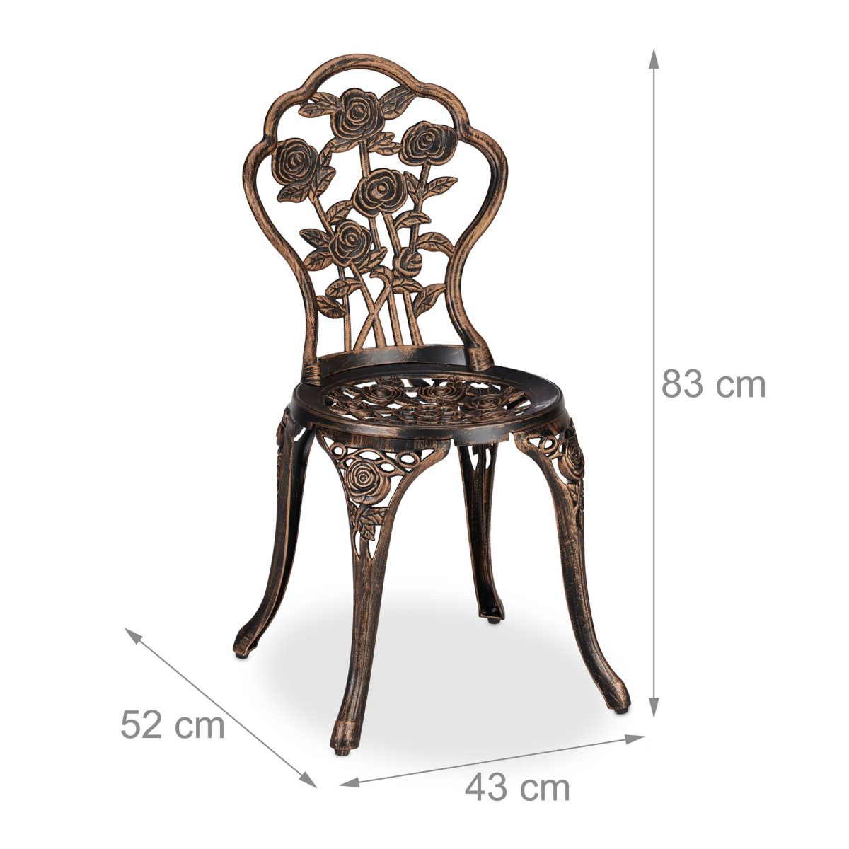 Set masa cu scaune, design vintage cu decoratiuni florale, aluminiu,Kraftpunkt - imagine 4