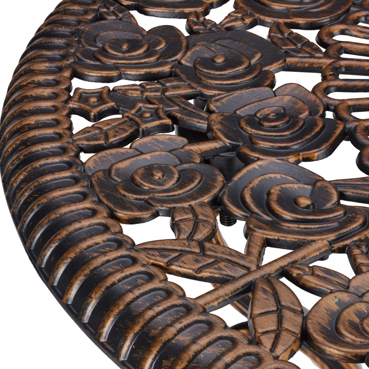 Set masa cu scaune, design vintage cu decoratiuni florale, aluminiu,Kraftpunkt - imagine 9