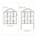 Gard de gradina decorativ, din otel, 3 piese, 98,5 x 185 x 2,5 cm, bronz - imagine 4