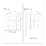 Gard de gradina decorativ alb, din otel, 3 piese, 98,5 x 185 x 2,5 cm - imagine 4