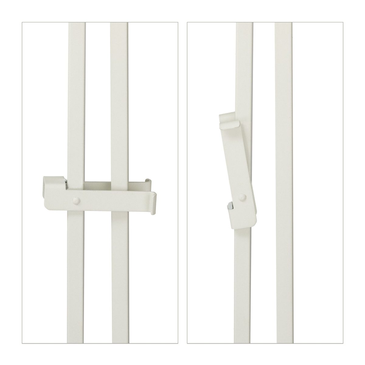 Gard de gradina decorativ alb, din otel, 3 piese, 98,5 x 185 x 2,5 cm - imagine 6