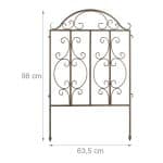 Gard de gradina decorativ, 3 piese, din metal, 98 x 190,5 x 2,5 cm, bronz - imagine 4