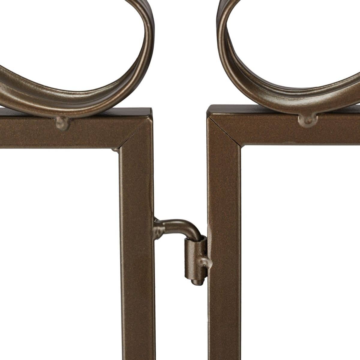 Gard de gradina decorativ, 3 piese, din metal, 98 x 190,5 x 2,5 cm, bronz - imagine 6