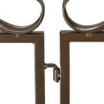 Gard de gradina decorativ, 3 piese, din metal, 98 x 190,5 x 2,5 cm, bronz - imagine 6