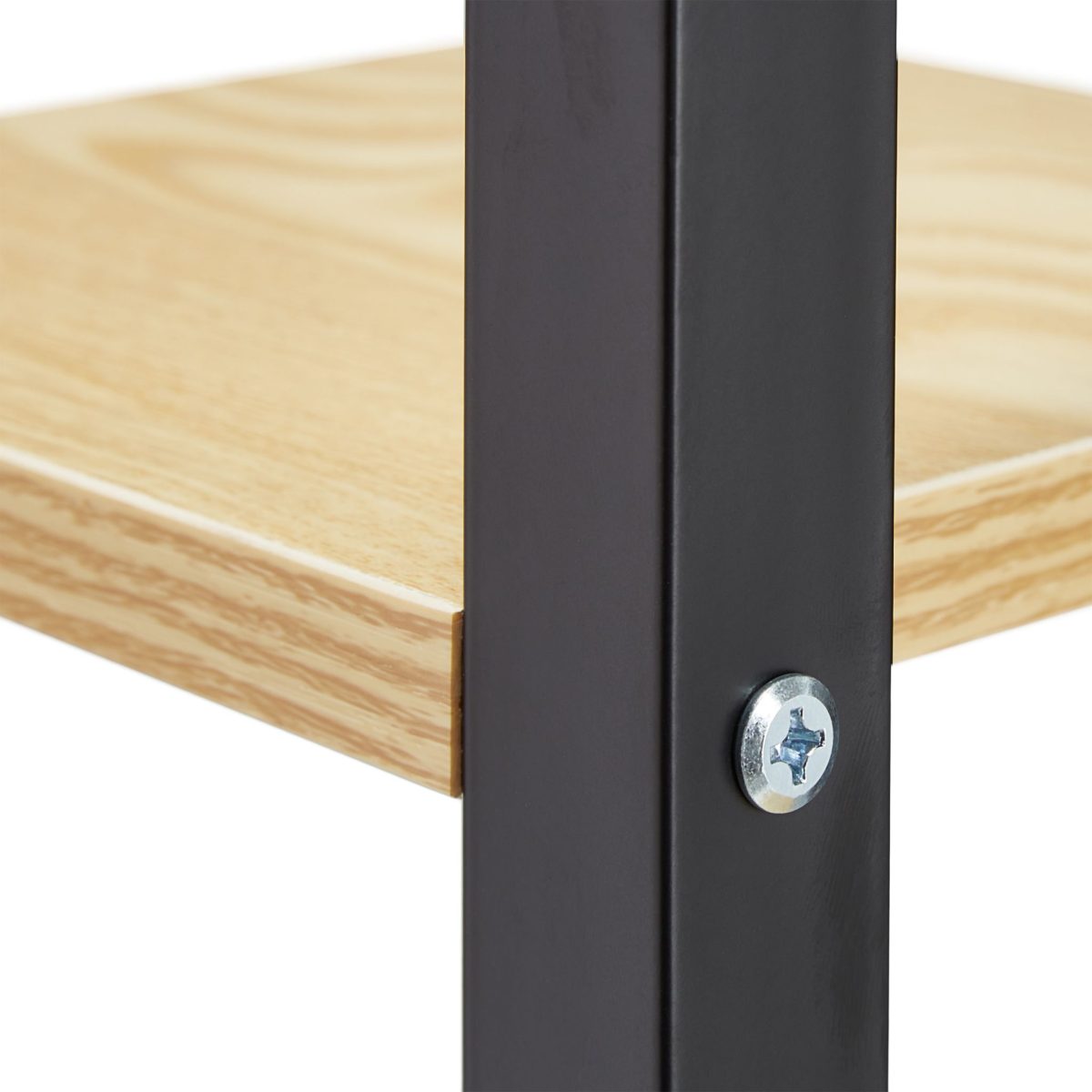 Raft cu 4 nivele, otel/MDF, negru/maro, 93 x 42,5 x 22,5 cm - imagine 4