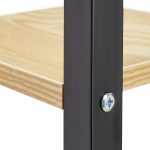 Raft cu 4 nivele, otel/MDF, negru/maro, 93 x 42,5 x 22,5 cm - imagine 4