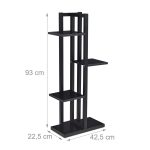 Raft cu 4 nivele, otel/MDF, negru, 93 x 42,5 x 22,5 cm - imagine 3