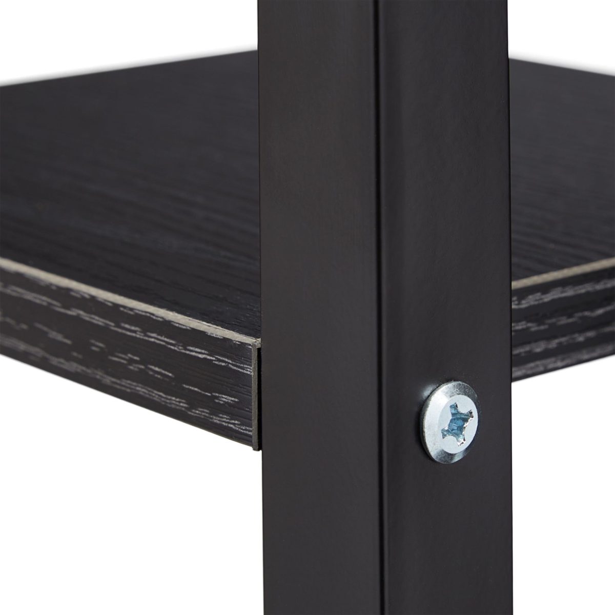 Raft cu 4 nivele, otel/MDF, negru, 93 x 42,5 x 22,5 cm - imagine 5