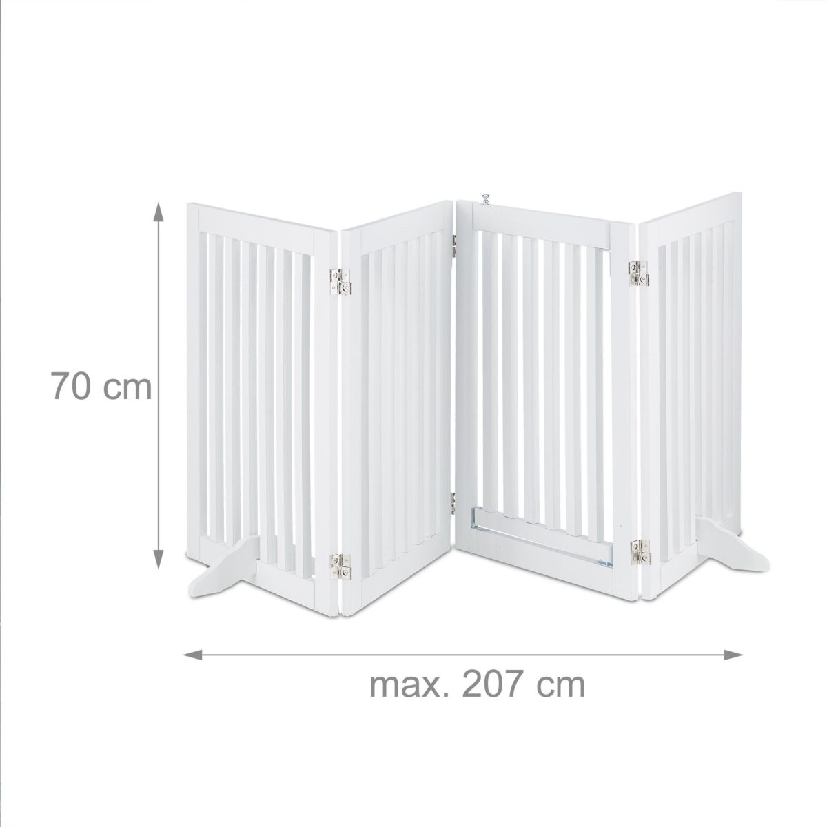 Gard de siguranta pentru copii sau animale de casa, MDF, alb, 70 x 207 x 30 cm - imagine 3