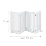 Gard de siguranta pentru copii sau animale de casa, MDF, alb, 70 x 207 x 30 cm - imagine 3