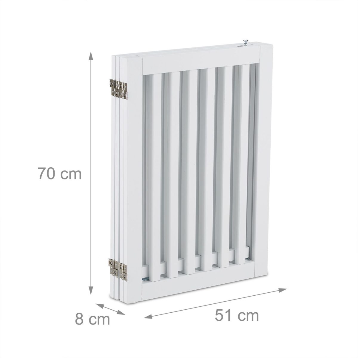 Gard de siguranta pentru copii sau animale de casa, MDF, alb, 70 x 207 x 30 cm - imagine 4