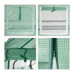 Sera pentru gradina, 8 rafturi, cu ferestre, folie PE, verde, 195 x 145 x 145 cm - imagine 8