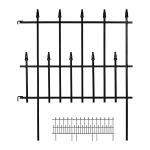 Pachet 4 buc bordura gardulet decorativ, din metal, pentru gazon sau flori, din fier, 71 x 62,5 x 2,5 cm, negru