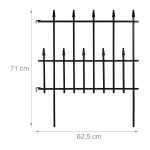 Pachet 4 buc bordura gardulet decorativ, din metal, pentru gazon sau flori, din fier, 71 x 62,5 x 2,5 cm, negru - imagine 4