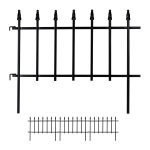Pachet 4 buc bordura gardulet decorativ, din metal, pentru gazon sau flori, 45,5 x 57,5 x 2,5 cm, negru