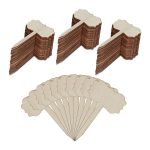 Set 100 etichete plante Relaxdays, lemn, maro