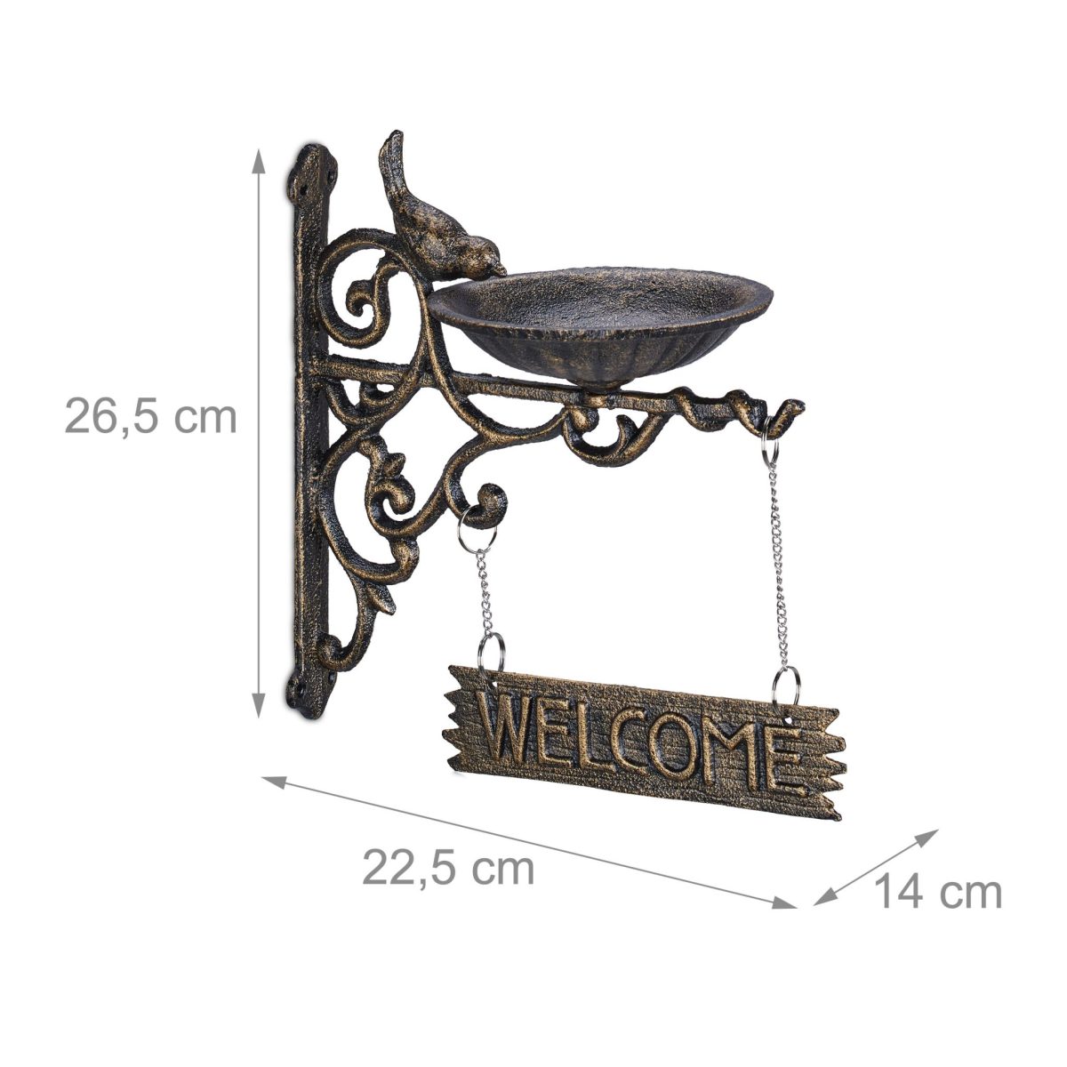 Adapatoare pentru pasari, din fonta,  26,5 x 14 x 22,5 cm - imagine 2