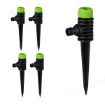 Aspersor de gazon, 5 piese, raza de actiune 30 m, plastic, conexiune de 1/2 inch, negru/verde