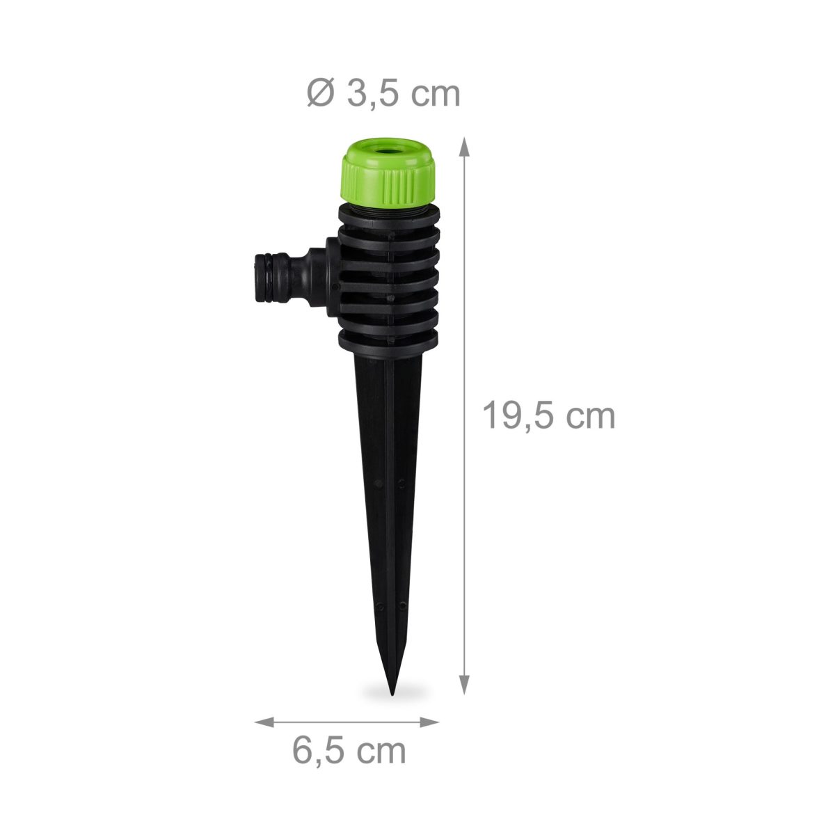 Aspersor de gazon, 5 piese, raza de actiune 30 m, plastic, conexiune de 1/2 inch, negru/verde - imagine 4