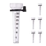 Set de 6 pluviometre pentru gradina, 35mm/m2, plastic, Relaxdays