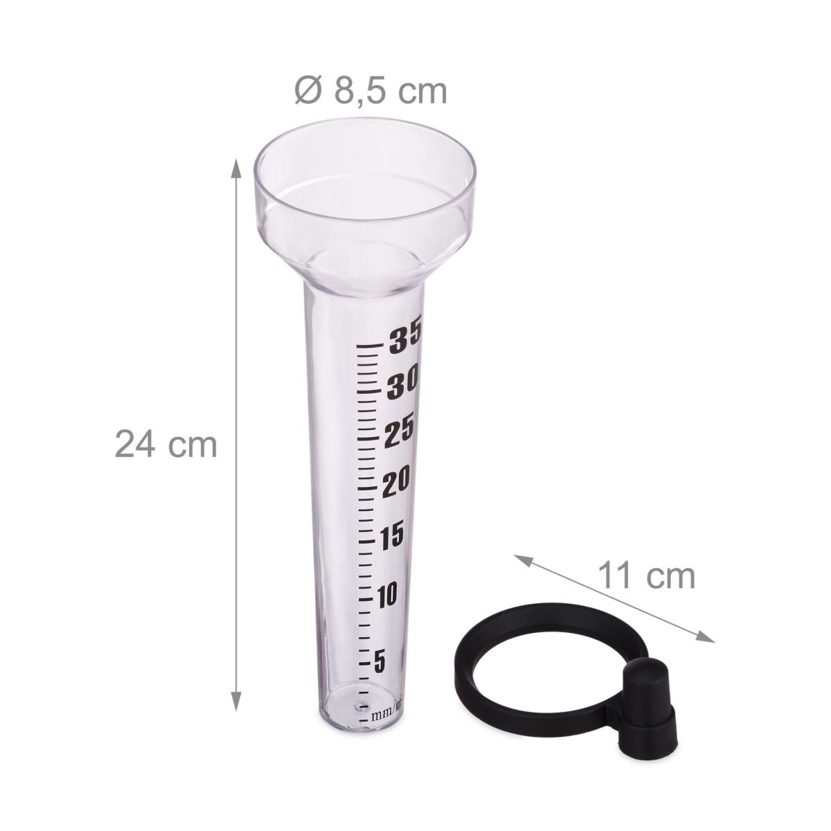 Set de 6 pluviometre pentru gradina, 35mm/m2, plastic, Relaxdays - imagine 3