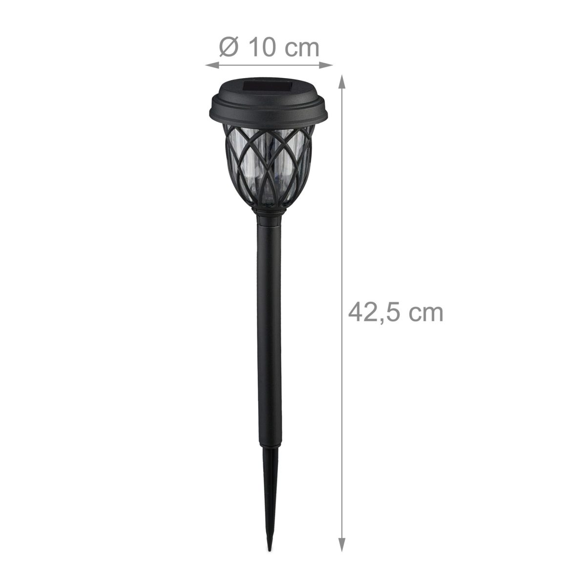 Pachet 4 lampi solare, de exterior pentru gradina, 42,5 x 10 cm, negru - imagine 6