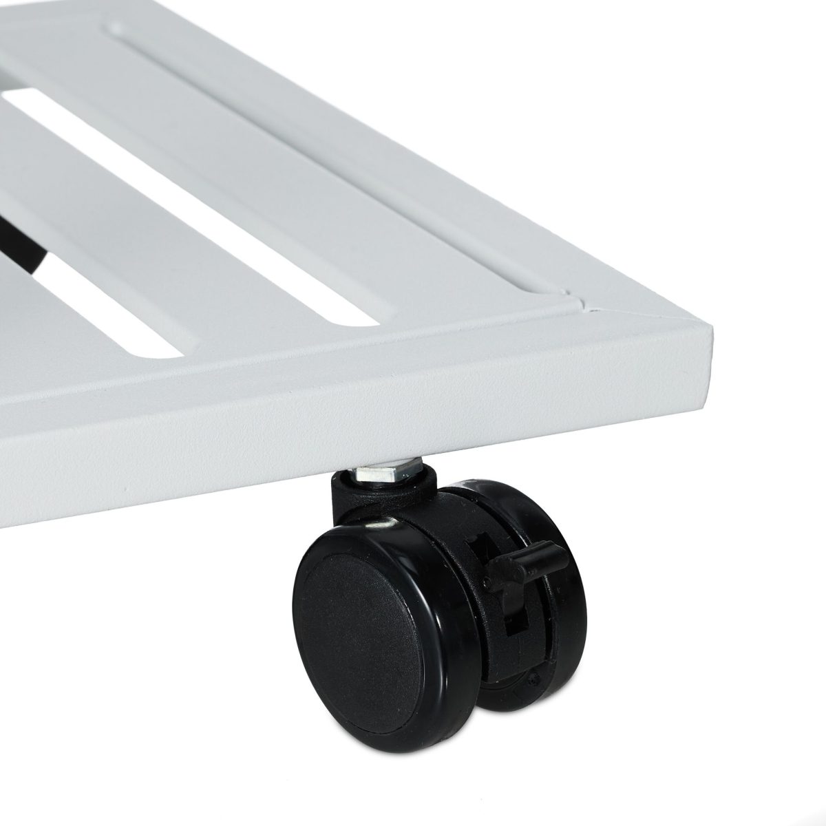 Stand pentru ghivece cu plante, 9 rafturi, cu roti, otel, alb, 91,5 x 93 x 26 cm - imagine 7