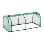Mini sera pentru gradina, cadru din fier, verde, 50 x 128 x 60 cm