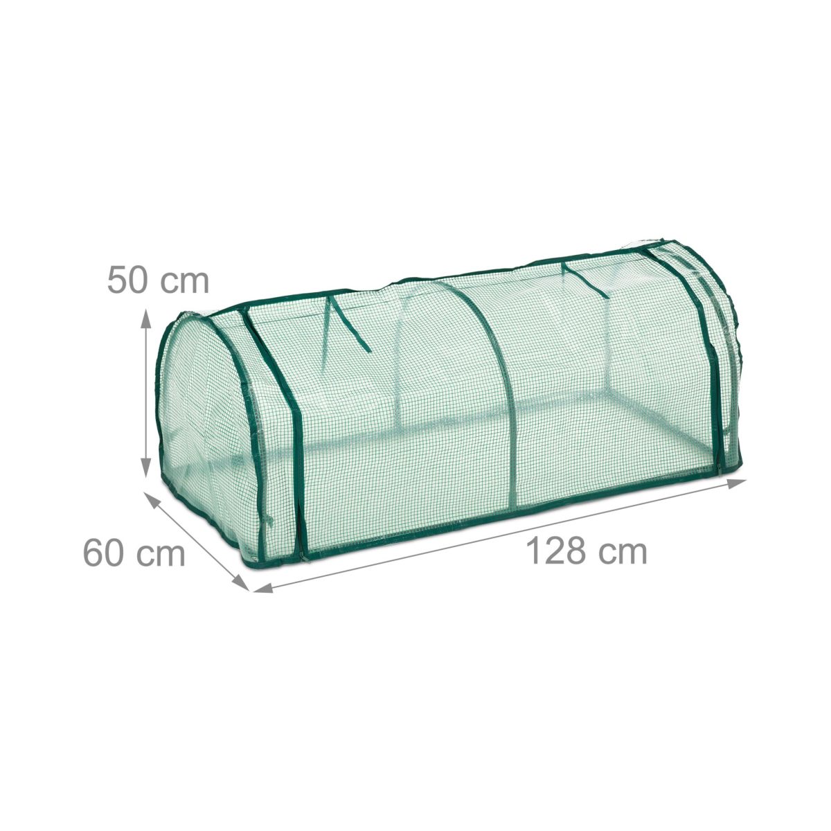 Mini sera pentru gradina, cadru din fier, verde, 50 x 128 x 60 cm - imagine 4