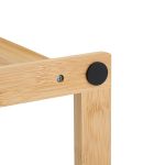 Suport pentru prosoape, 3 bare negre, din bambus, 82 x 55 x 24 cm - imagine 7