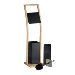 Suport pentru hartie igienica cu perie de toaleta, bambus/otel, 74 x 20 x 20 cm - imagine 6