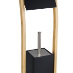 Suport pentru hartie igienica cu perie de toaleta, bambus/otel, 74 x 20 x 20 cm - imagine 7