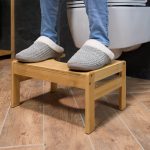 Scaun pentru toaleta, din bambus, 21 x 42 x 30 cm - imagine 3
