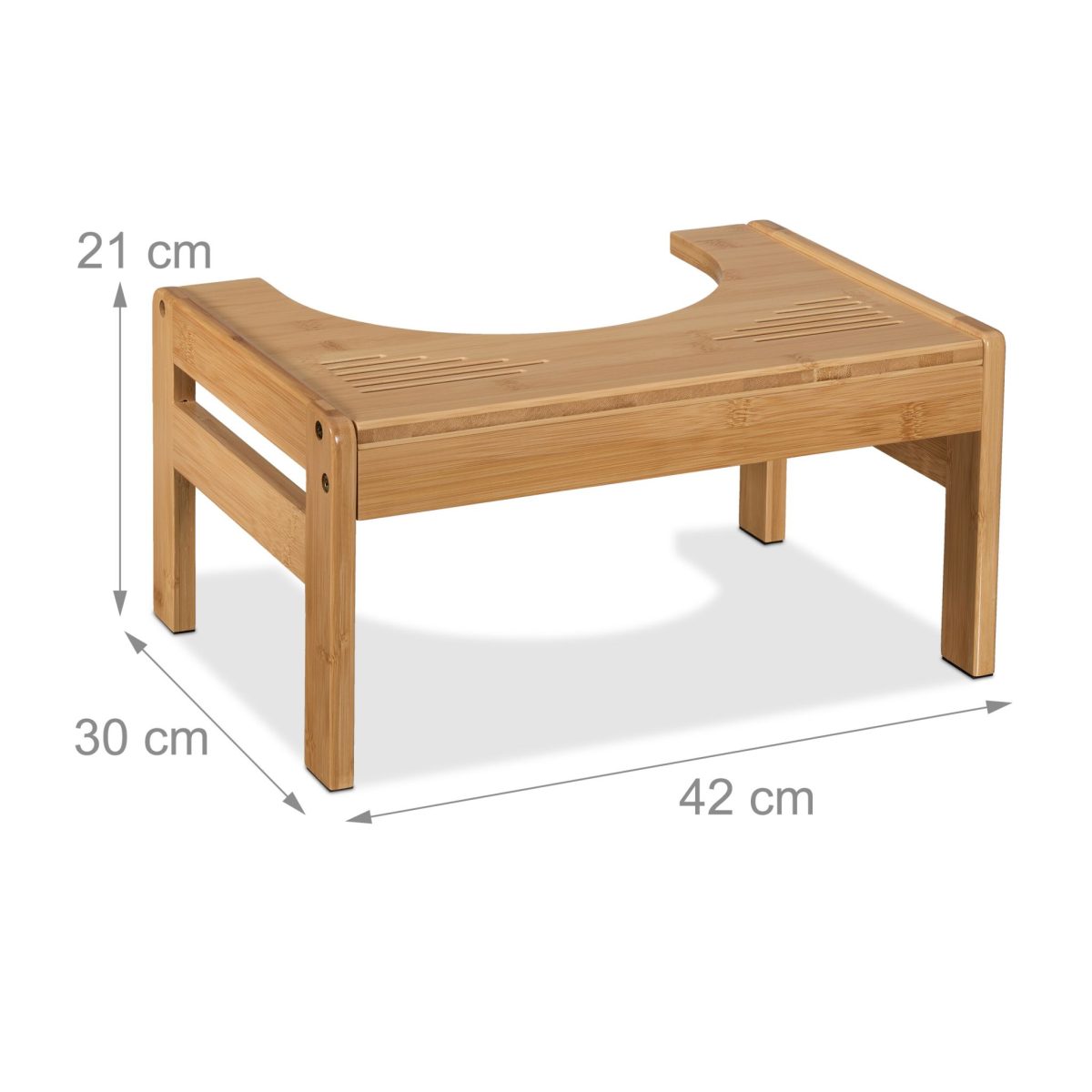 Scaun pentru toaleta, din bambus, 21 x 42 x 30 cm - imagine 4
