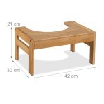 Scaun pentru toaleta, din bambus, 21 x 42 x 30 cm - imagine 4
