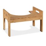 Scaun pentru toaleta, ajustabil pe 2 inaltimi, din bambus, 28,5 x 45,5 x 28,5 cm