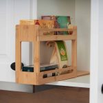 Raft extensibil pentru condimente, 2 niveluri, din bambus, 21,5 x 30,5 x 10,5 cm - imagine 2