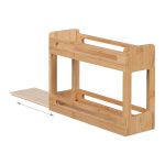 Raft extensibil pentru condimente, 2 niveluri, din bambus, 21,5 x 30,5 x 10,5 cm - imagine 6