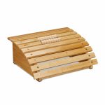 Suport pentru picioare cu roller pentru masaj, din bambus, 16 x 40 x 32 cm