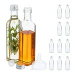 Set de 12 dozatoare pentru otet si ulei, din sticla, 22 x 4,5 x 4,5 cm